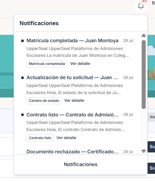 Captura de pantalla: Comunicaciones